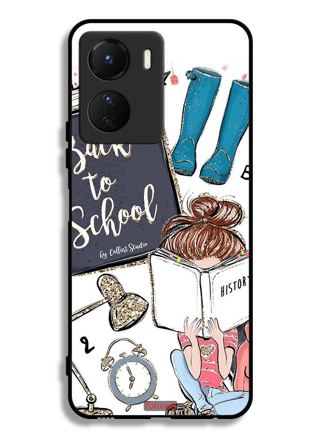 Tolwak Vivo Y16 Protective Case Cover Back To School Girl Reading History - Image 1