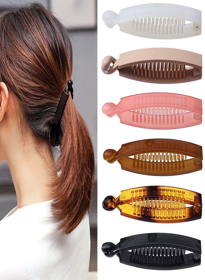 Eyegla 6 Pack Small Banana Hair Clips for Women Non Slip Ponytail Banana Clip for Thin Fine Hair - Image 1