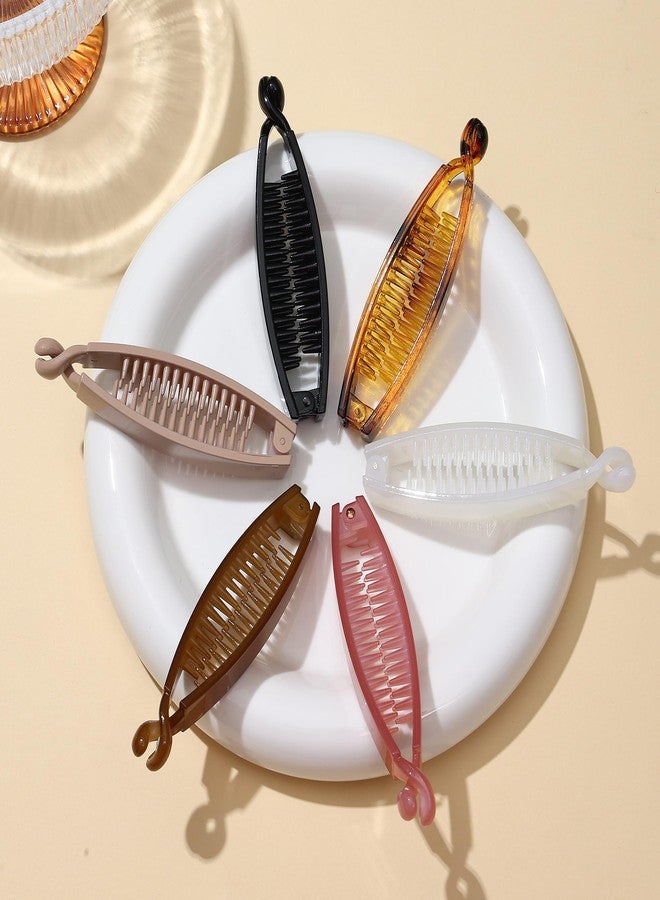 Eyegla 6 Pack Small Banana Hair Clips for Women Non Slip Ponytail Banana Clip for Thin Fine Hair - Image 3