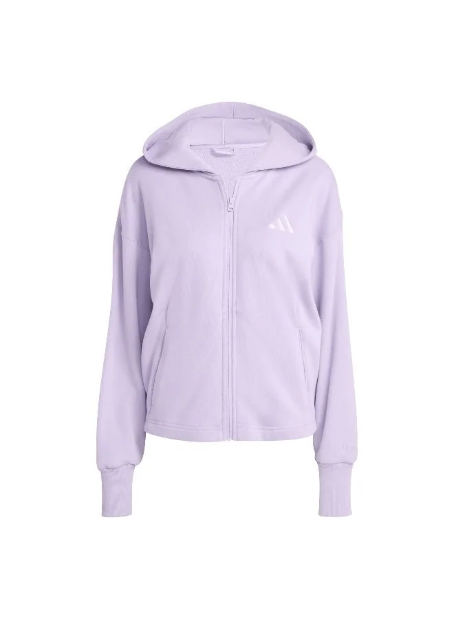 اديداس جاكيت رياضي بغطاء رأس بنفسجي نسائي