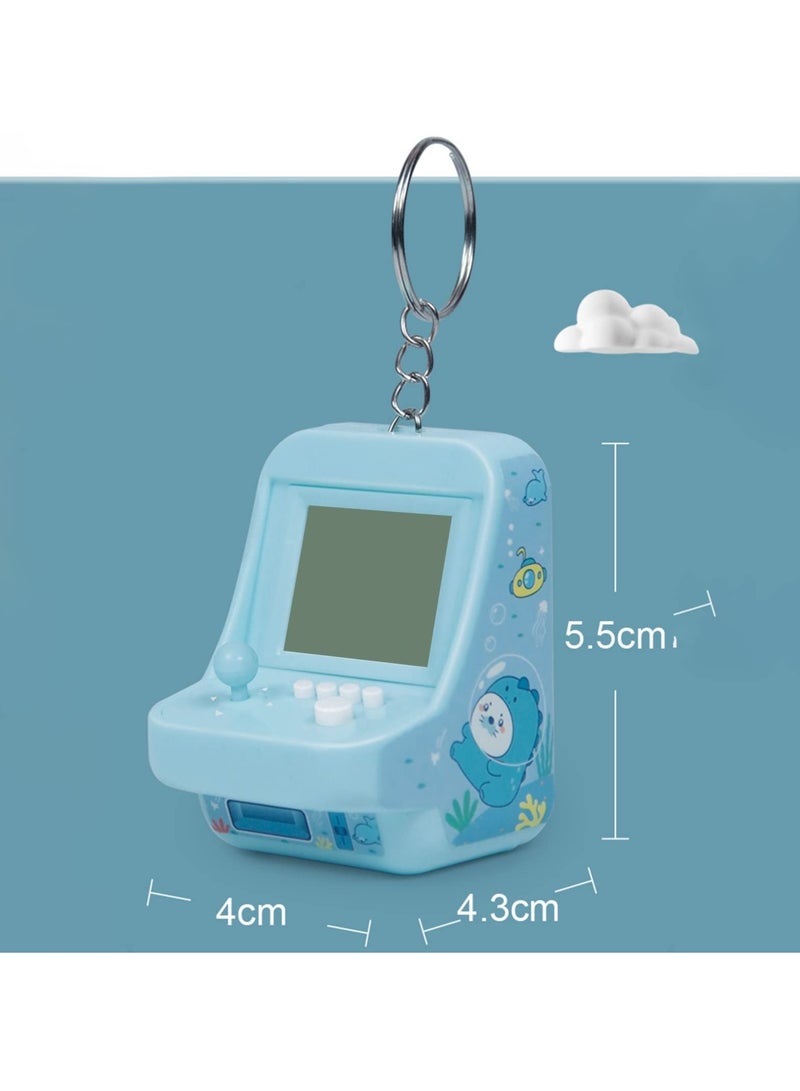 SYOSI Mini Game Console, Tiny Arcade Machine with Keychain 26 Classic Games Mini Game Console for Children (Blue) - Image 4
