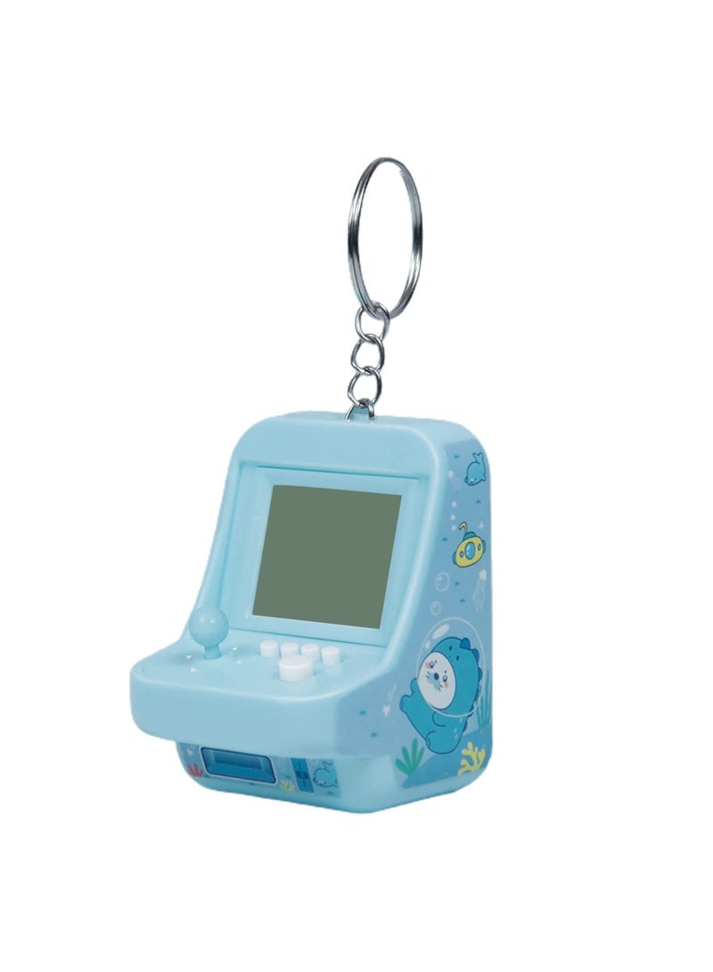 SYOSI Mini Game Console, Tiny Arcade Machine with Keychain 26 Classic Games Mini Game Console for Children (Blue) - Image 1