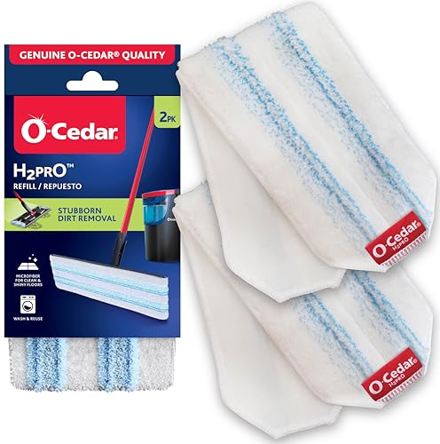 o cedar O-Cedar Genuine H2prO Mop Pads (Pack of 2) | Machine Washable | Reusable Refills | Microfiber Mop Head Replacements | Removes 99% of Bacteria - Image 1