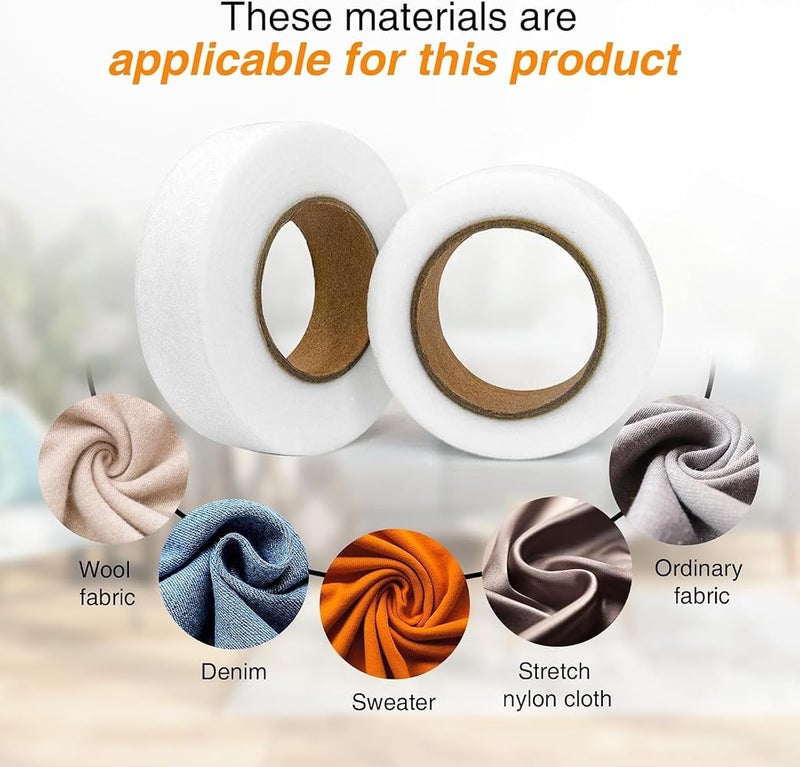 Wawasia Adhesive Fusible Hem Tape, 0.8" Wide, 210 FT Long (2 Rolls) – Iron-On, No Sewing Required, Ideal for Dresses, Pants, Curtains, and Fabric Projects - Image 3