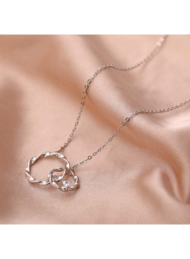 AnalysisyLove Sister Gifts from Sister, Sterling Silver Interlocking Infinity 2 Circles Necklace for Sisters, Big Sister Little Sister Gift, Birthday Jewelry Friendship Gifts - Image 3