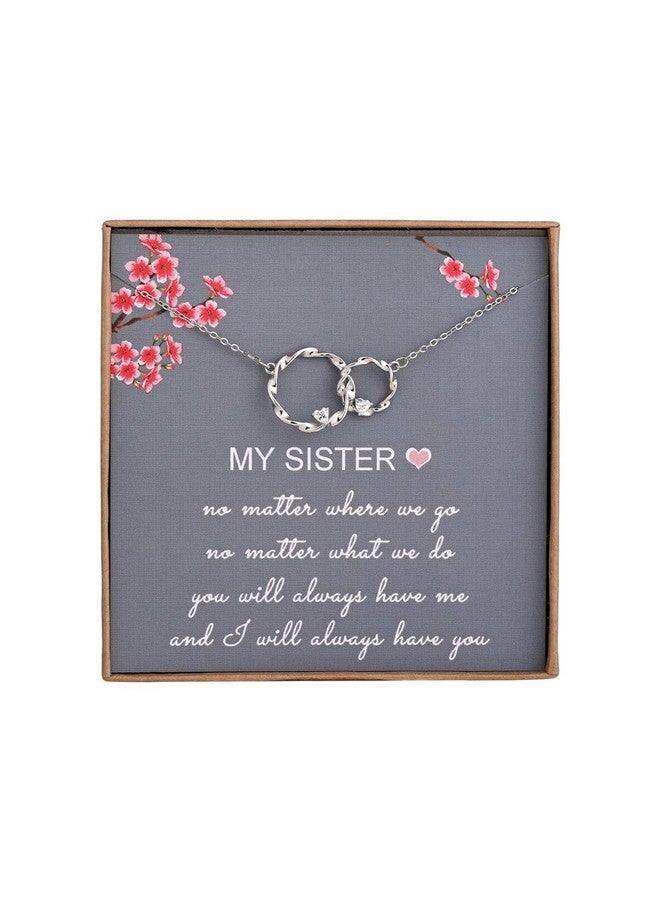 AnalysisyLove Sister Gifts from Sister, Sterling Silver Interlocking Infinity 2 Circles Necklace for Sisters, Big Sister Little Sister Gift, Birthday Jewelry Friendship Gifts - Image 1