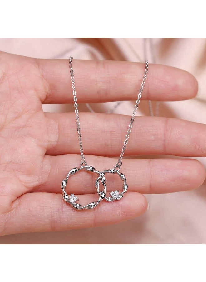 AnalysisyLove Sister Gifts from Sister, Sterling Silver Interlocking Infinity 2 Circles Necklace for Sisters, Big Sister Little Sister Gift, Birthday Jewelry Friendship Gifts - Image 5