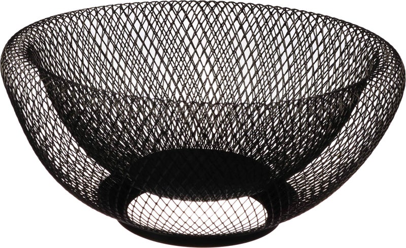 Cq acrylic Metal Wire Fruit Basket,Large Round Storage Baskets for Bread,Metal Wire Bread Fruit Bowl Vegetable Stand Holder for Snacks,Modern Fruit Bowl Decorate Kitchen Counter,Black - Image 1