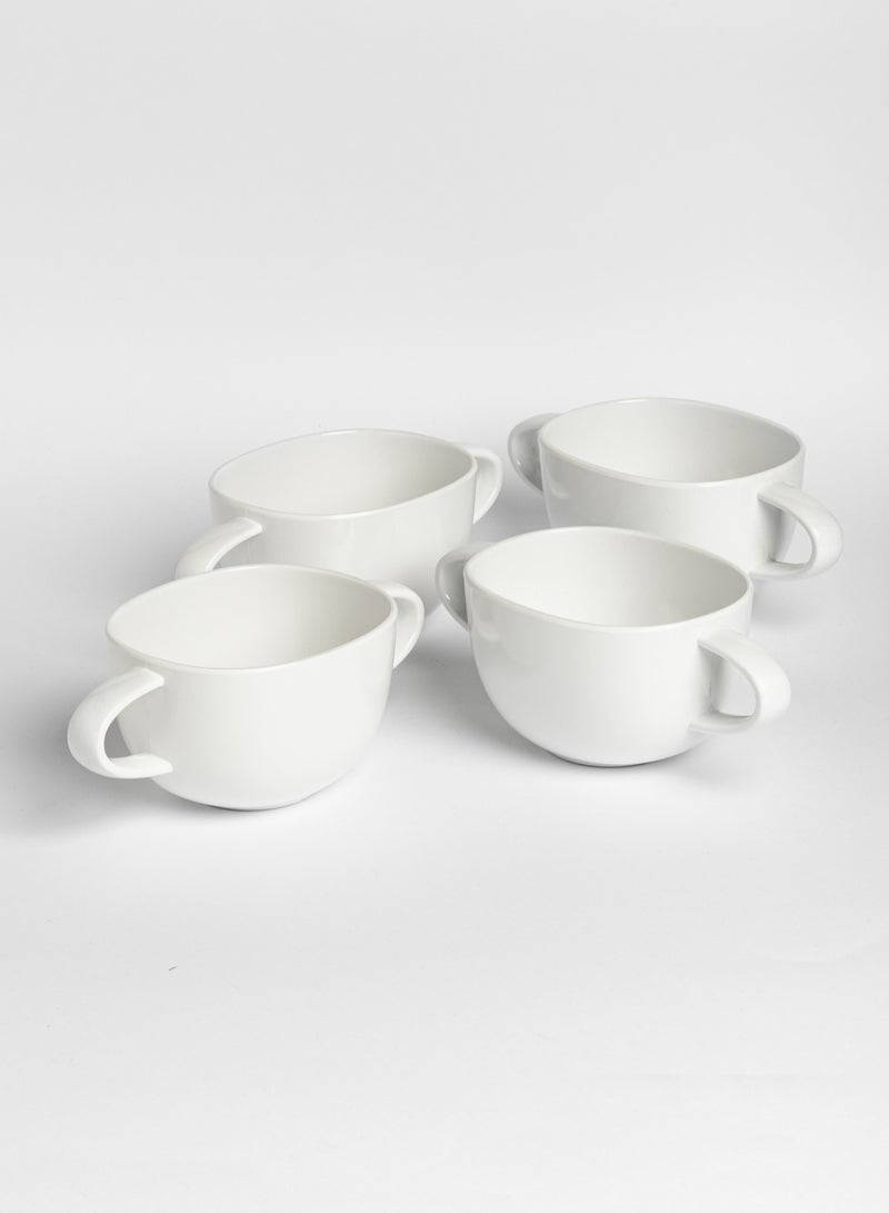 ماستر جولد 6 قطع وعاء "زبدية" حساء و شوربة بيضاوية مع مقابض جانبية من الميلامين لون أبيض | متين ومقاوم للكسر وامن في غسالة الصحون متعددة القياسات | صحن مصنوع من الميلامين المقاوم للكسر | سلطانية تقديم - Image 3