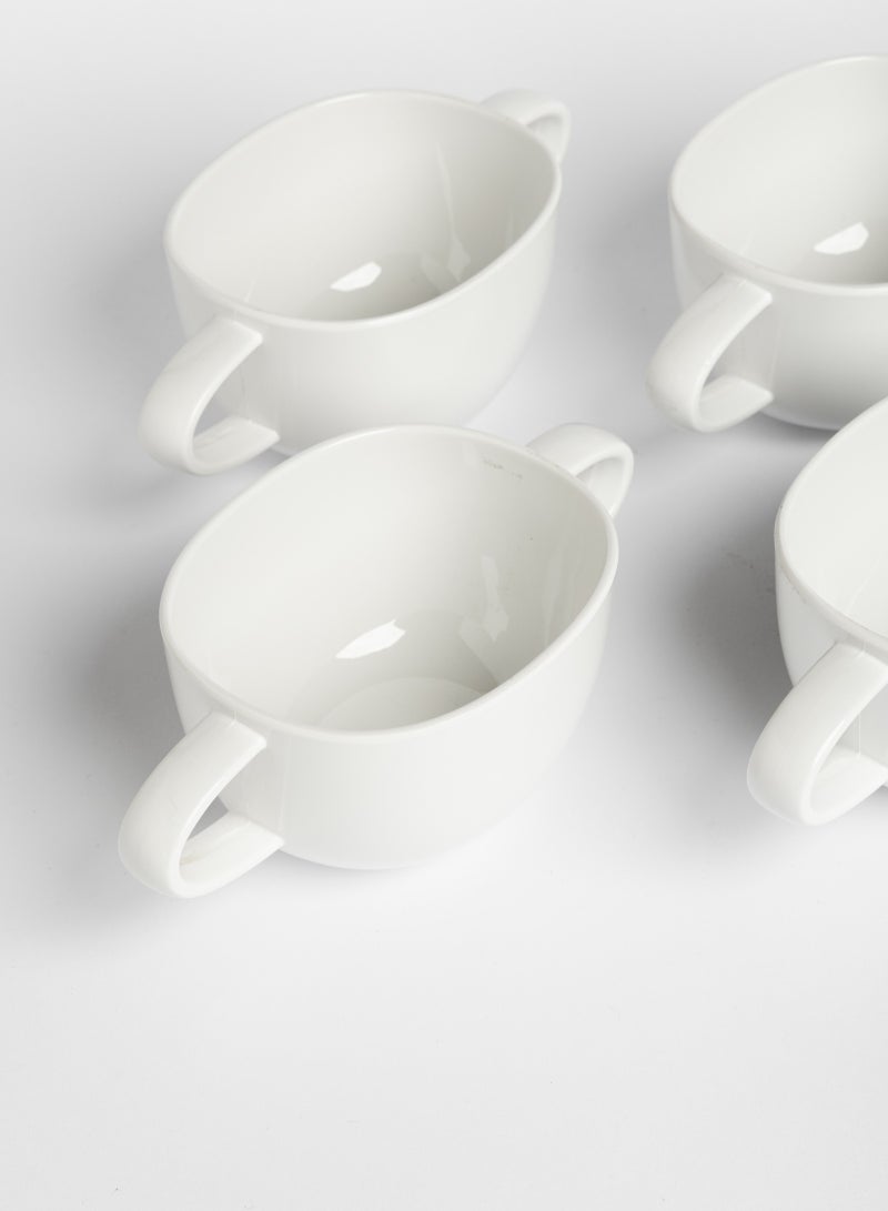 ماستر جولد 6 قطع وعاء "زبدية" حساء و شوربة بيضاوية مع مقابض جانبية من الميلامين لون أبيض | متين ومقاوم للكسر وامن في غسالة الصحون متعددة القياسات | صحن مصنوع من الميلامين المقاوم للكسر | سلطانية تقديم - Image 4