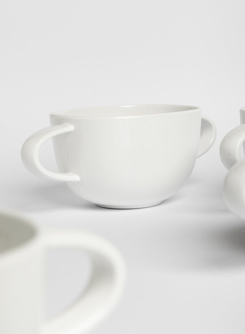 ماستر جولد 6 قطع وعاء "زبدية" حساء و شوربة بيضاوية مع مقابض جانبية من الميلامين لون أبيض | متين ومقاوم للكسر وامن في غسالة الصحون متعددة القياسات | صحن مصنوع من الميلامين المقاوم للكسر | سلطانية تقديم - Image 5