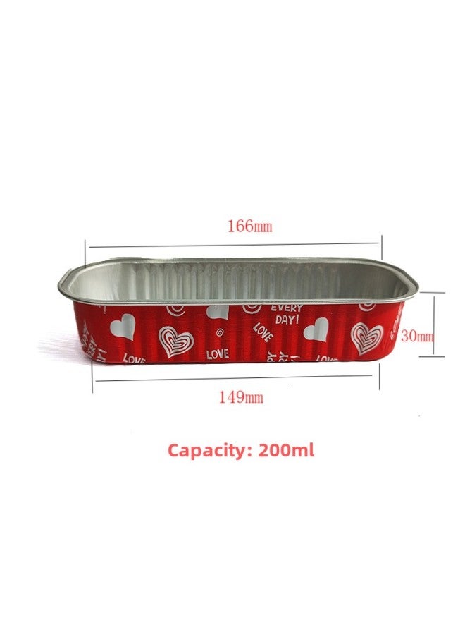Thickened Air Fryer Oven Special Tin Paper Box Baked Durian Cheese Baked Sweet Potato Aluminum Foil Baking Cake Packaging Box-Specification:Happy Every Day Red-Colour:166-200ml With Pet Cap  - Image 1