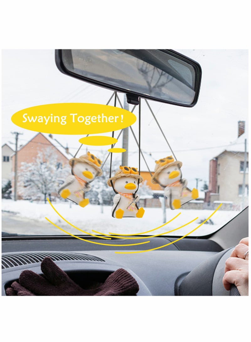 Excefore Cute Swing Duck Car Pendant Interior Rearview Mirrors Charms Ornament Room Decor for Home Indoor - Image 3
