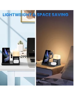 General Wireless Charging Station for Samsung: 5 in 1 Wireless Charger Stand with Alarm Clock, 3 Night Lights, Charging Dock for Samsung S23 Ultra/Galaxy S22/Z Flip 5/Buds, Galaxy Watch 6/5 Pro/4/3  - Image 5