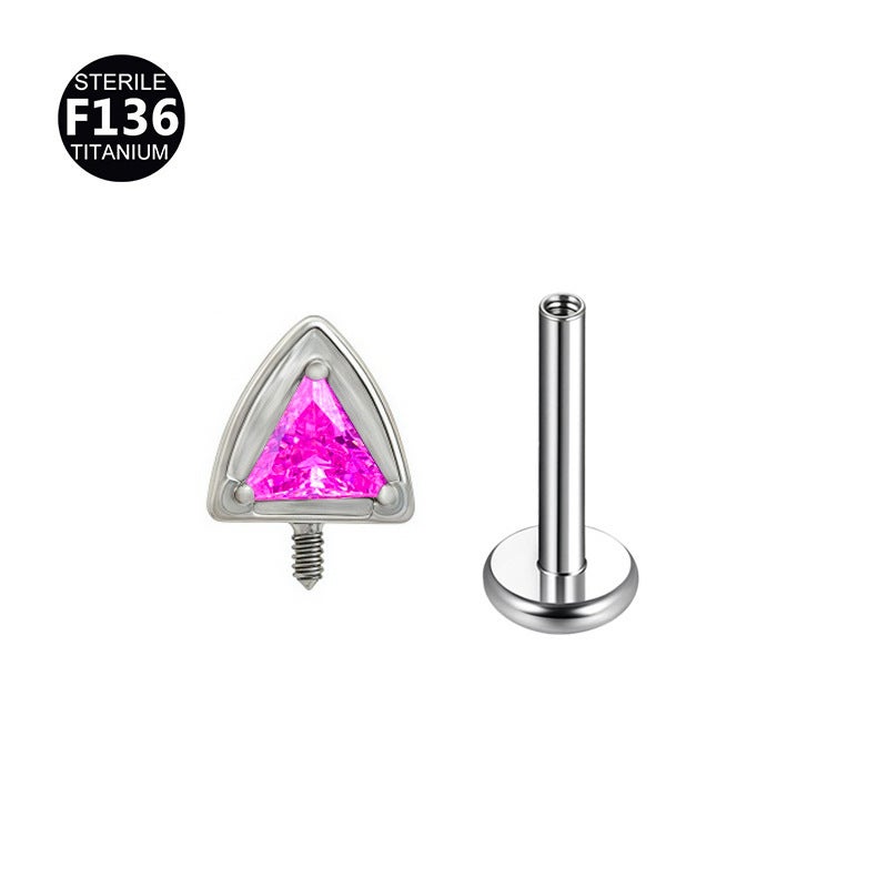 F136 Titanium Alloy Ear Bone Nail Cat Ear 0.9 Tooth Internal Thread Lip Nail Fashionable Versatile Cartilage Piercing Ear Bone Nail - Image 1