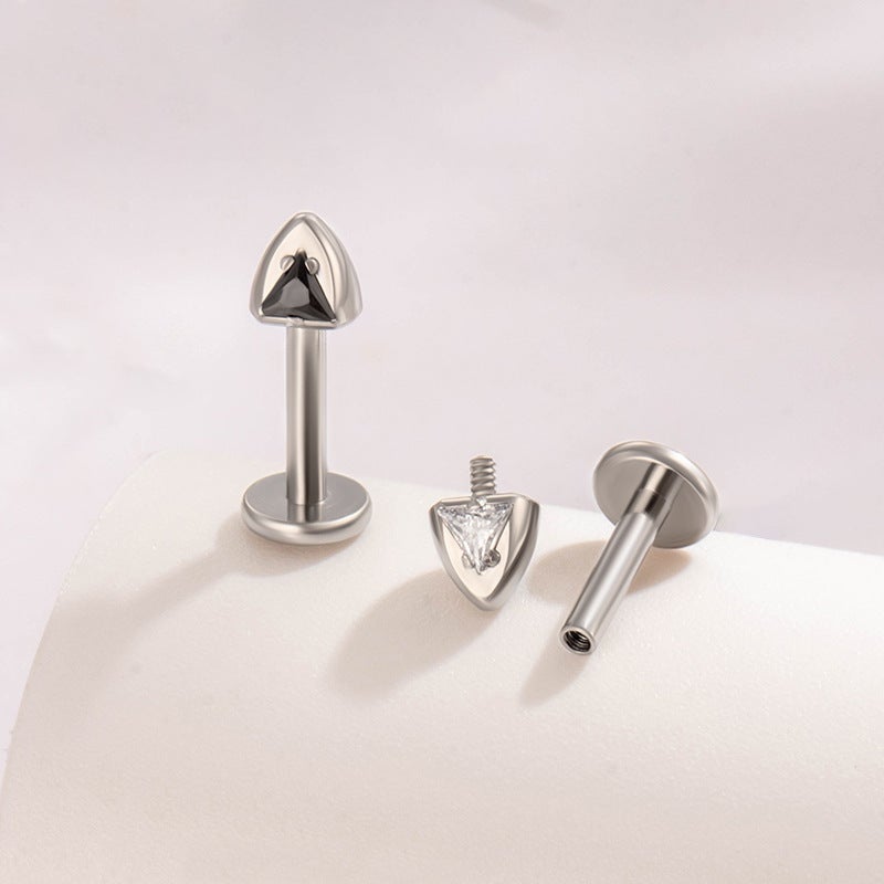 F136 Titanium Alloy Ear Bone Nail Cat Ear 0.9 Tooth Internal Thread Lip Nail Fashionable Versatile Cartilage Piercing Ear Bone Nail - Image 4
