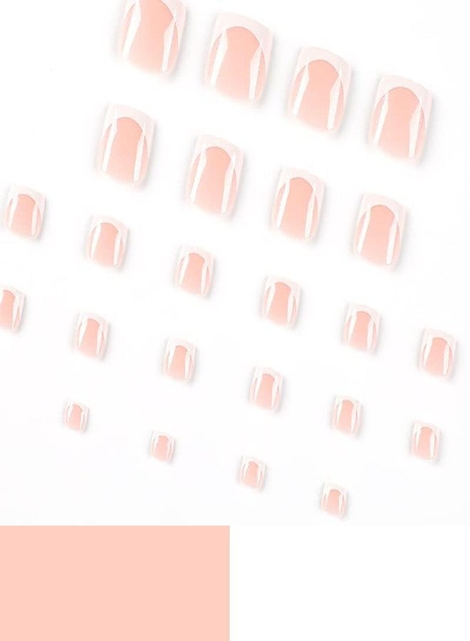 FITVERT 24 Pcs Toe Nails Artificial Short Press On Toe Nails for Women Fake Foot Nails French Nails with Glue Stick on Toe Nails for Women - Image 3