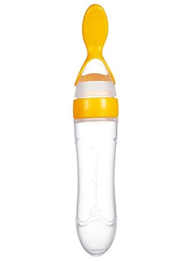 Chopchi Fruit Feeder,Teether & Feeding Spoon Bottle with Squeezy Food for 6 Month Above Baby (Pack of-3, Yellow Set) - Image 2