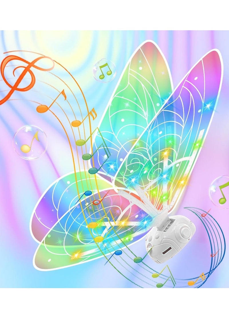 Fairy Butterfly Wings for Girls, with Music LED Light Adjustable Shoulder Strap Princess Kids Children Birthday Party Cosplay - Image 1