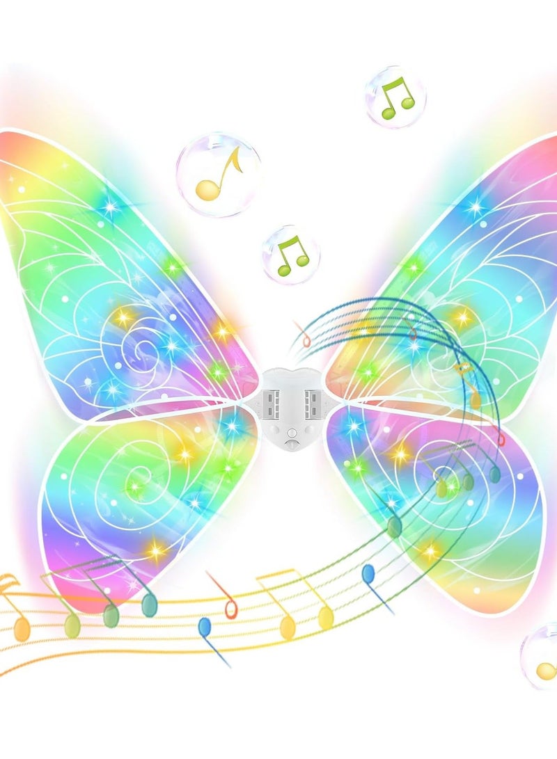 Fairy Butterfly Wings for Girls, with Music LED Light Adjustable Shoulder Strap Princess Kids Children Birthday Party Cosplay - Image 2