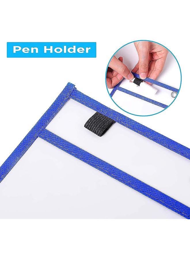 erorex Dry Erase Pockets Clear Reusable Plastic Sleeves Assorted Colors Special Design Waterproof Pocket For Classroom School Office Home For Teachers Students Home Offices And More.  - Image 5