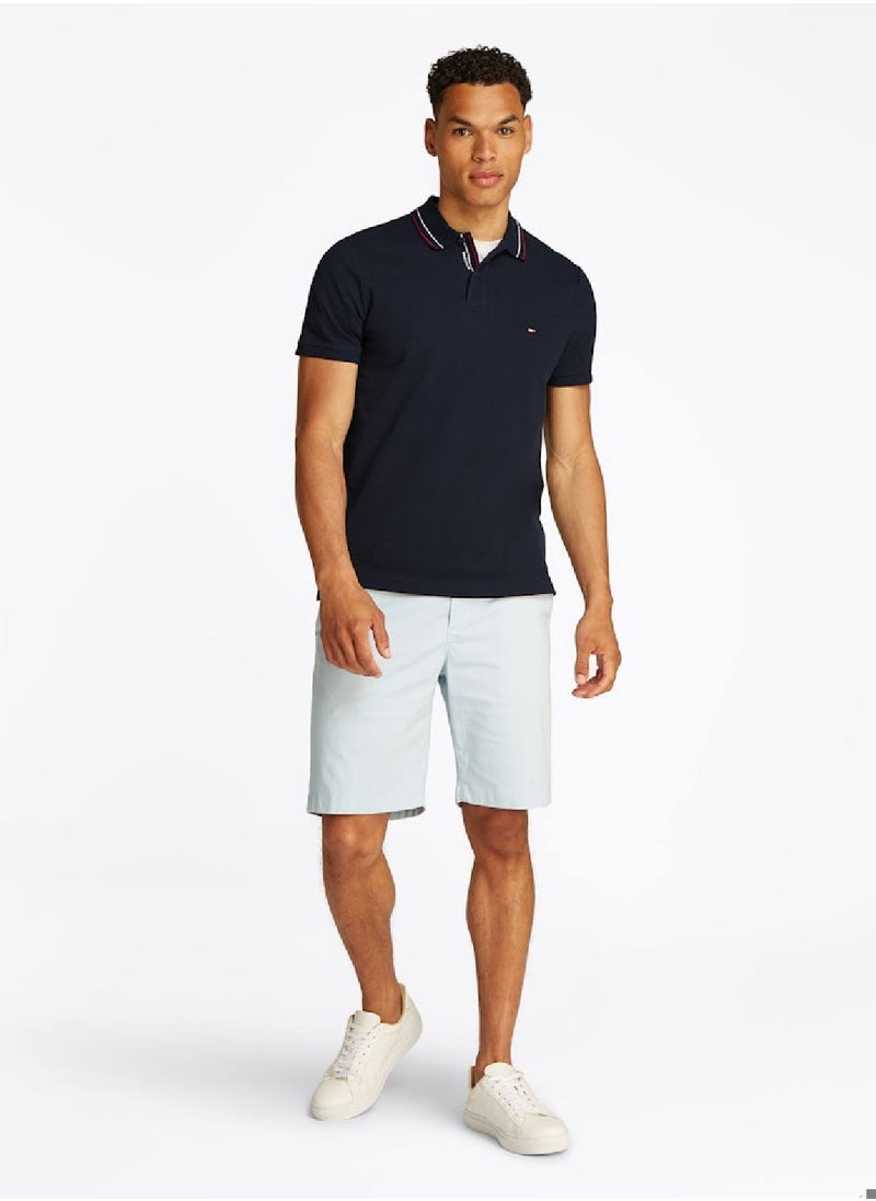 TOMMY HILFIGER Men's Regular Fit Tipped Collar Polo Shirt - Cotton, Blue  - Image 4