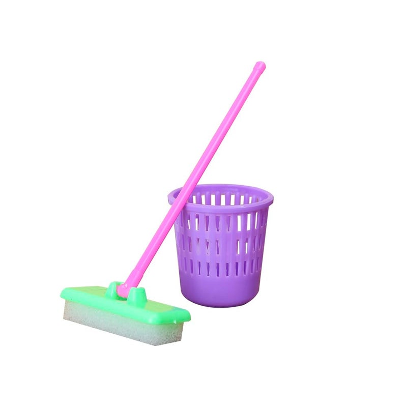E-TING Miniature Mop Dust Pan, Brush, Broom, Plastic Bucket Doll Housework Cleaning Supplies Tools Set Dollhouse Furniture Decoration Accessories for 7-11.5 inch Dolls Accessories, Multicolored - Image 5