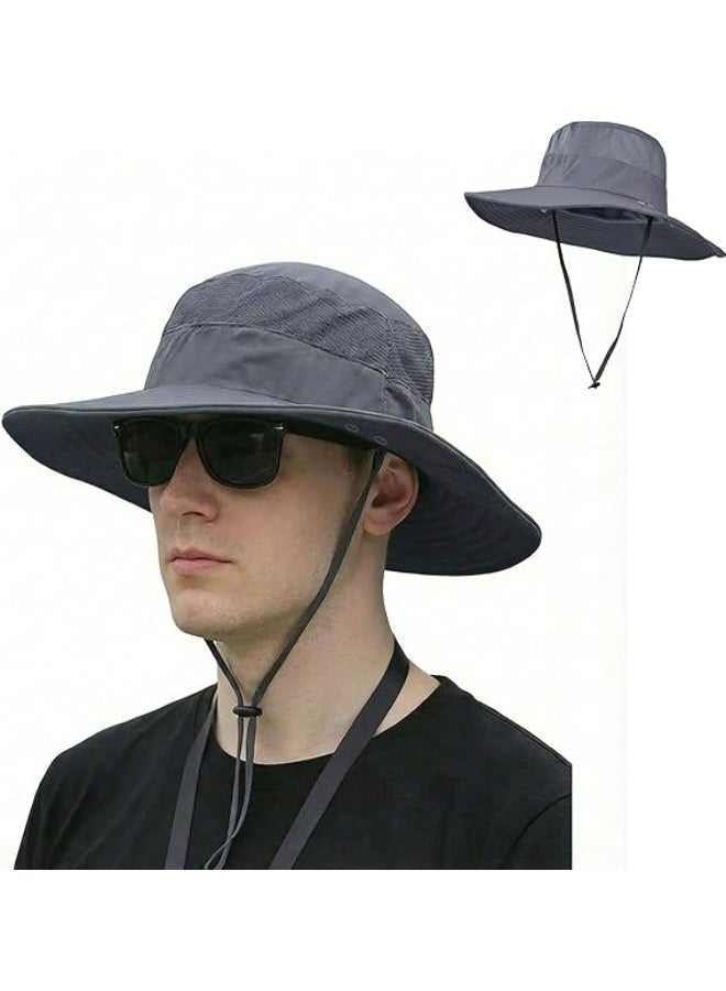 Sun Hat Bucket Hats for Men Women,Outdoor Wide Brim Fishing Hat with Detachable Face Cover & Neck Flap UV Protection - Image 2