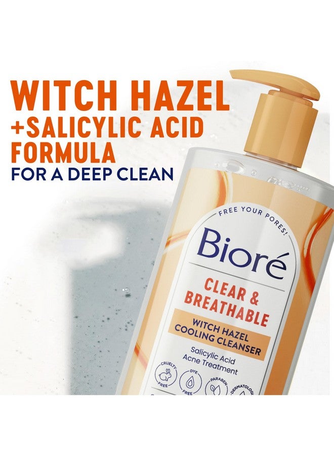 Bioré Biore Clear & Breathable Cooling Cleanser with Witch Hazel, Acne Treatment for Face, Face Scrub for Oily Skin, Salicylic Acid Cleanser, 6.77 Oz - Image 4