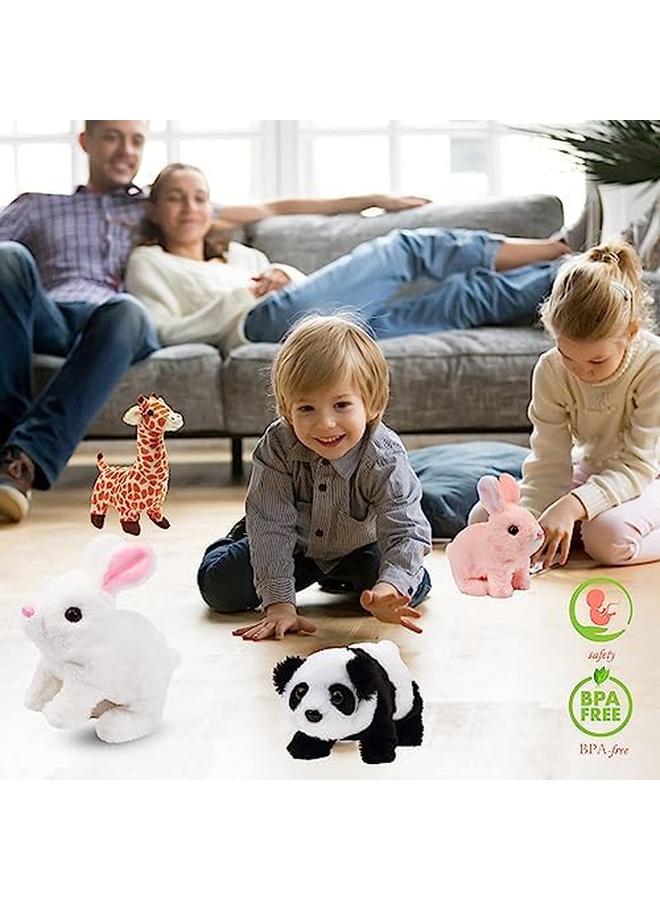 KASTWAVE Interactive Electronic Pet Crawling Panda Plush Bunny Toy With Sounds Movements Animated Walking Wiggle Ears Twitch Nose Gift For Toddlers Birthday Stuffed Animal Electric Gift - Image 3