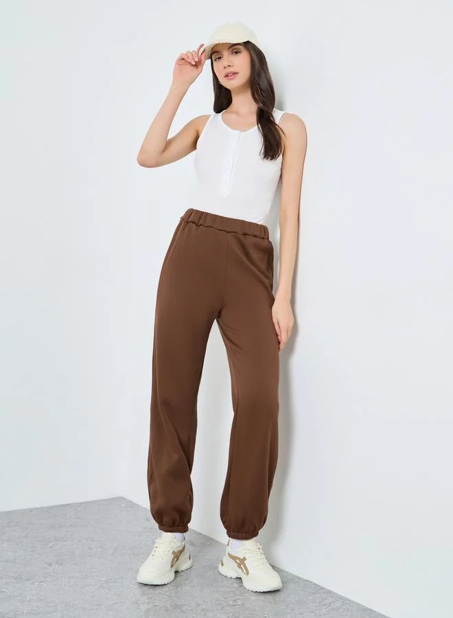 Take Two Take Two Brown Knitted Relaxed Fit Joggers