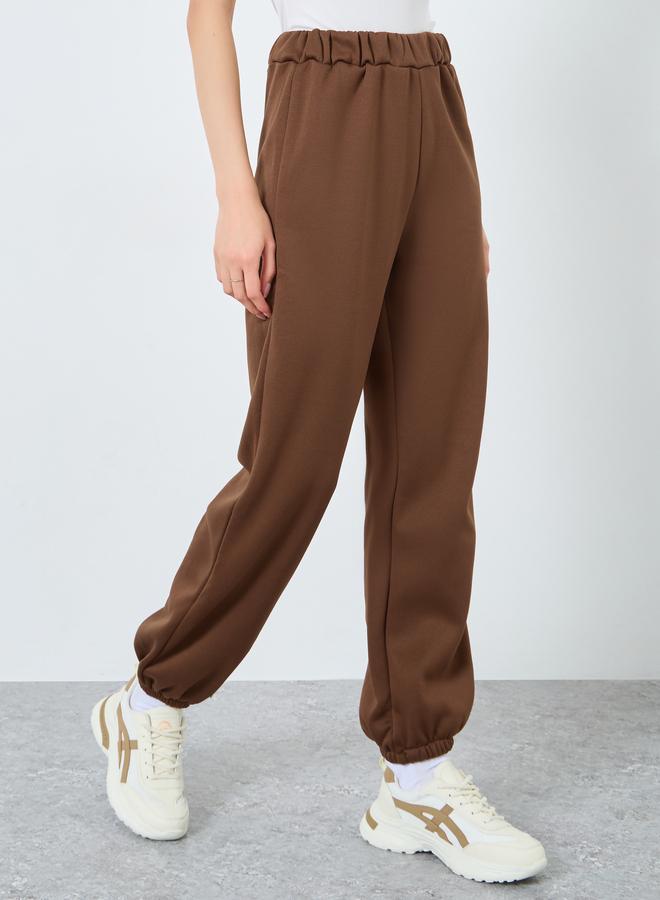 Take Two Brown Knitted Relaxed Fit Joggers - Image 2