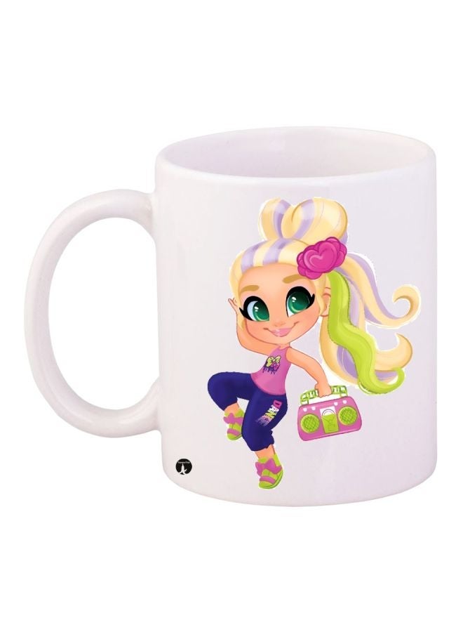 RYN Anime Printed Coffee Mug White/Green/Blue 11ounce