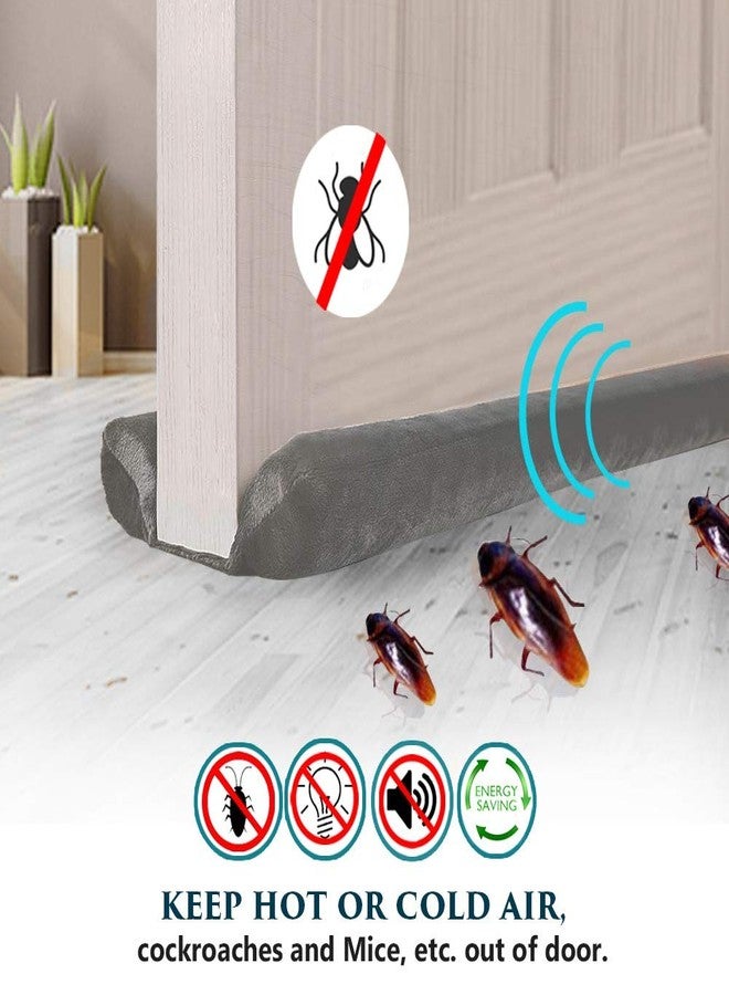 Coca Industries Sound Proof Light Dust Cool Air Escape Under Door Twin Draft Stop Protector Guard (Grey , 88 x 11.5 x 3.2cm/34.6 x 4.5 x 1.25 inches) - Image 2
