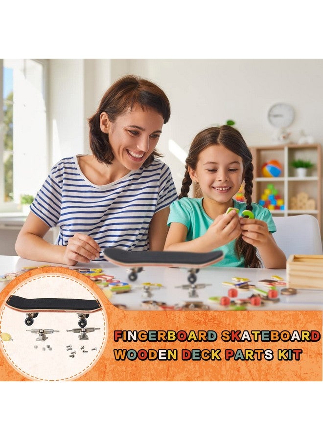 Jexine 6 Sets Diy Fingerboard Kit Fingerboard Accessories Mini Finger Skateboard Parts Include 12 Brackets 54 Screws 30 Nuts 6 Screwdriver 24 Fingerboard Wheels Tool For 96Mm (Colorful) - Image 5