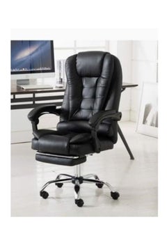 Adjustable Executive Office Chair Reclining High Back Office Chair Big Tall Leather Executive Office Chair Ergonomic Swivel Task Chair with Footrest Comfy Seat Cushion Swivel Chairs for Home Office