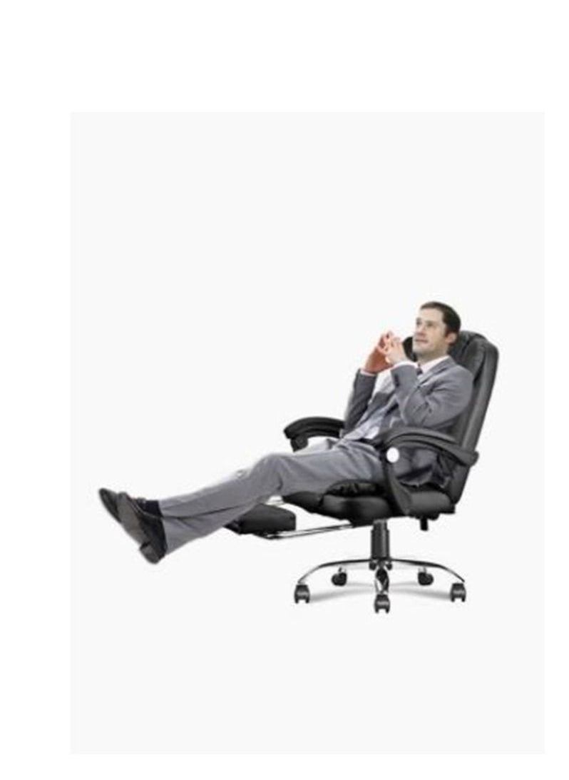 Generic - Adjustable Executive Office Chair Reclining High Back Office Chair Big Tall Leather Executive Office Chair Ergonomic Swivel Task Chair with Footrest Comfy Seat Cushion Swivel Chairs for Home Office - Image 1