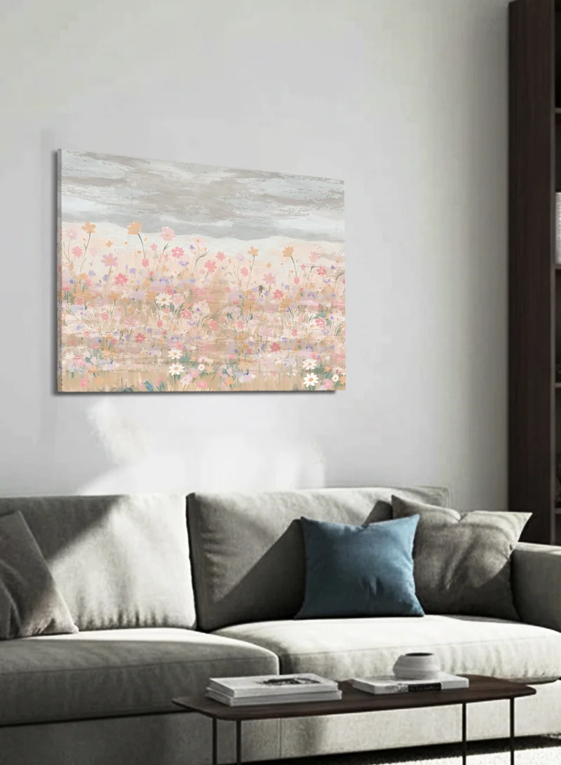 LOWHA Canvas Wall Art Stretched Over Wooden Frame with Flowers Design
