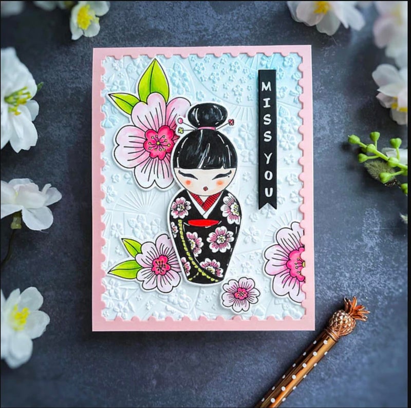 Spellbinders Alex Syberia Designs Floral Fans 3D Embossing Folder, 5.5x8.5 inches from The Springtime in Kyoto Collection - Image 3
