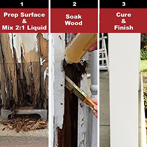 PC Products PC-Rot Terminator Epoxy Wood Hardener, Two-Part 24oz in Two Bottles, Amber 240618 - Image 3
