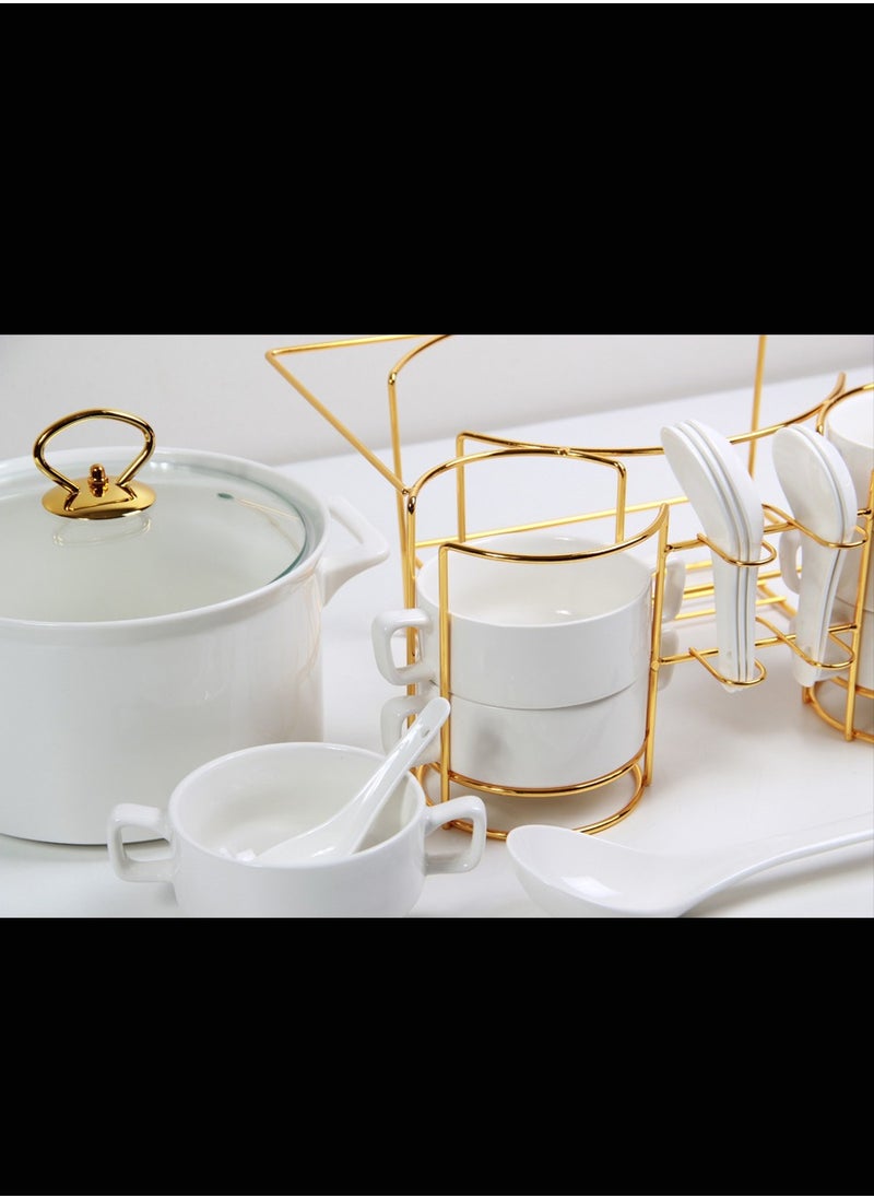 Generic - A set of soup, bowls, spoons and stand, ideal for lovers of taste and occasions, a sophisticated royal touch. - Image 1