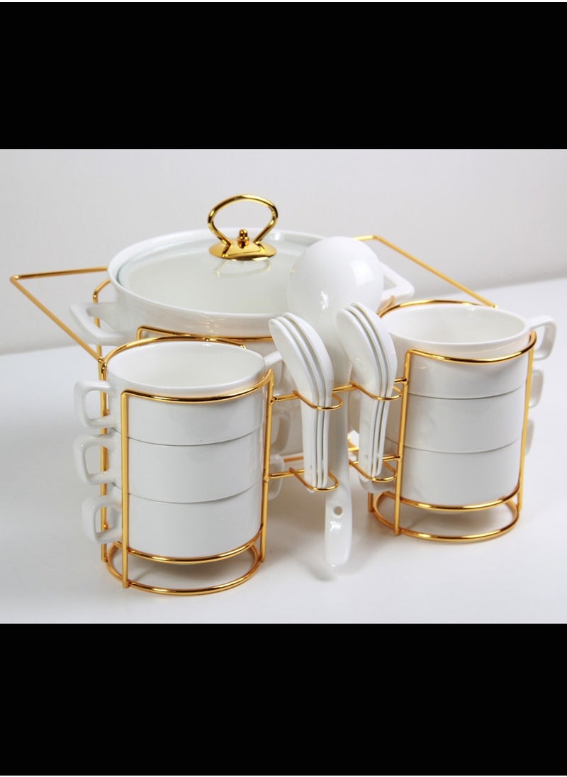 Generic - A set of soup, bowls, spoons and stand, ideal for lovers of taste and occasions, a sophisticated royal touch. - Image 1