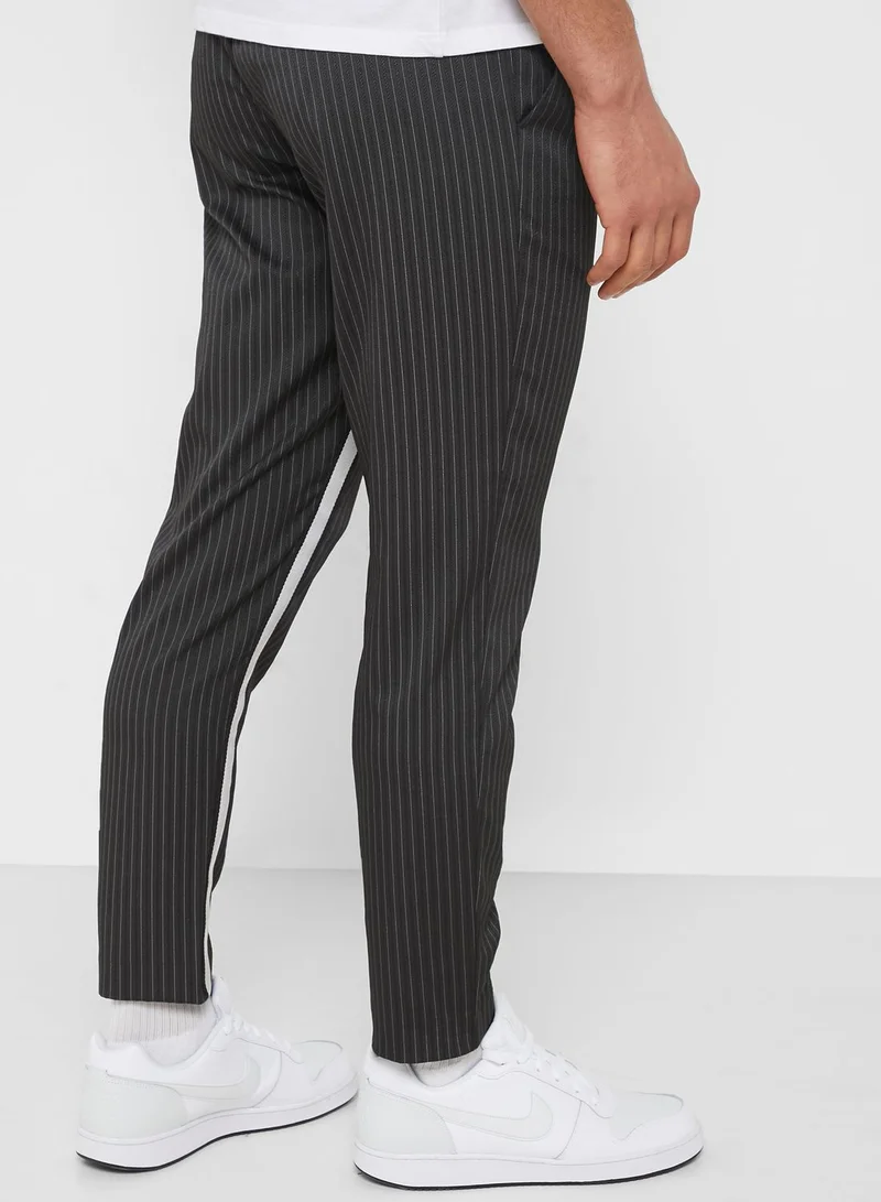 TOPMAN Pinstripe Cropped Joggers
