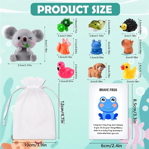 PAPPYN-A PAPPYNA 50 Sets Employee Appreciation Gifts Bulk for Coworkers Team Staff Thank You Gifts Organza Bags Back to School Resin Animal Pun Inspirational Note Cards for Office Teacher Volunteer Nurse - Image 3