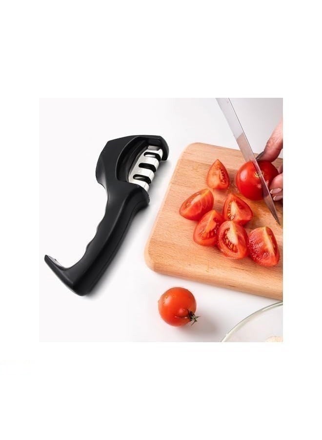 بروماس مبراة سكاكين يدوية بمقبض مريح لسكاكين المطبخ