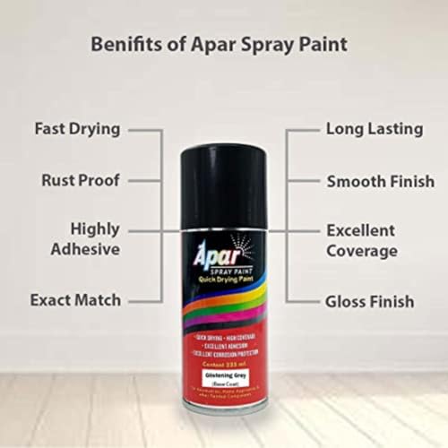 APAR Spray Paint Glisteninig Grey (RC Colour Name) +GC Compatible for Maruti Cars -225 ml (Pack of 2-Pcs) - Image 4