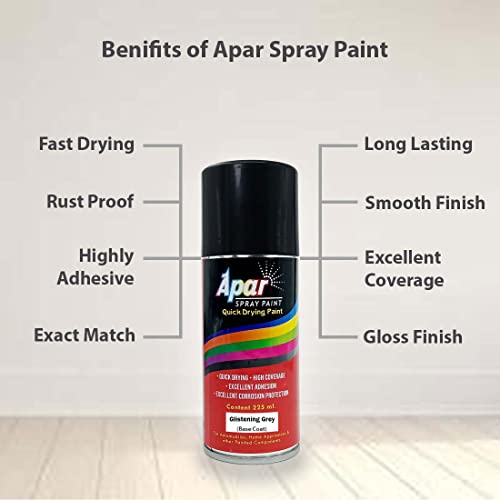 APAR Spray Paint Glisteninig Grey (RC Colour Name) +GC Compatible for Maruti Cars -225 ml (Pack of 2-Pcs) - Image 5