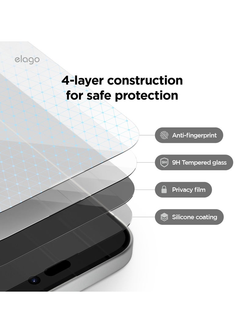 Elago Privacy Tempered Glass for iPhone 16 Pro MAX (2024) Screen Protector - [1 Pack] - Image 2