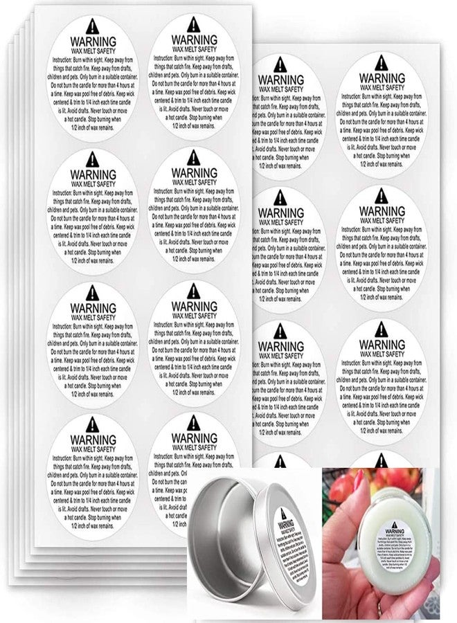 Besttile Candle Warning Stickers,Wax Melting Safety Labels,1.5 Inch Candle Jar Container Stickers,504 Pcs Per Pack - Image 1