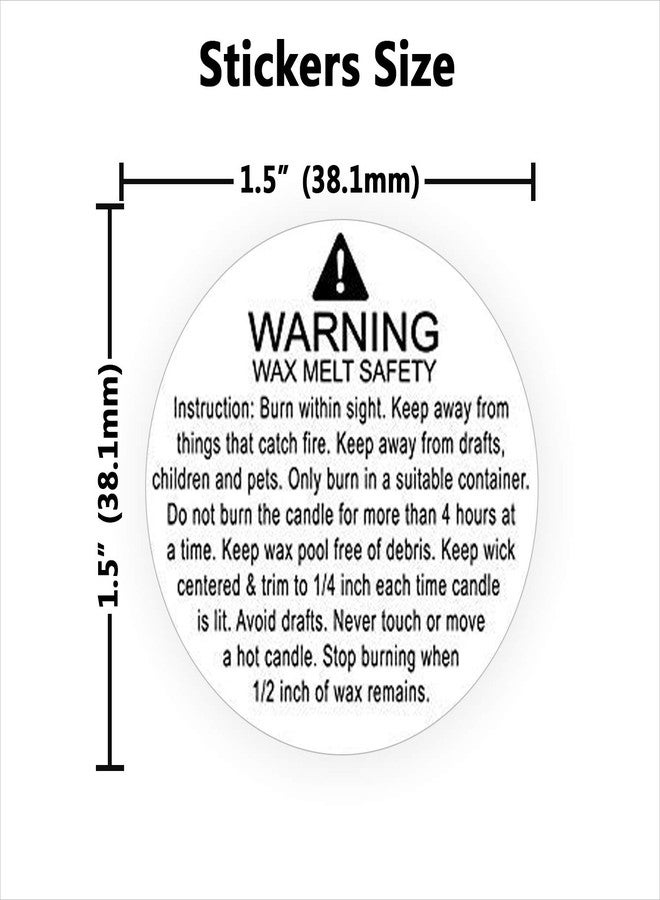 Besttile Candle Warning Stickers,Wax Melting Safety Labels,1.5 Inch Candle Jar Container Stickers,504 Pcs Per Pack - Image 3